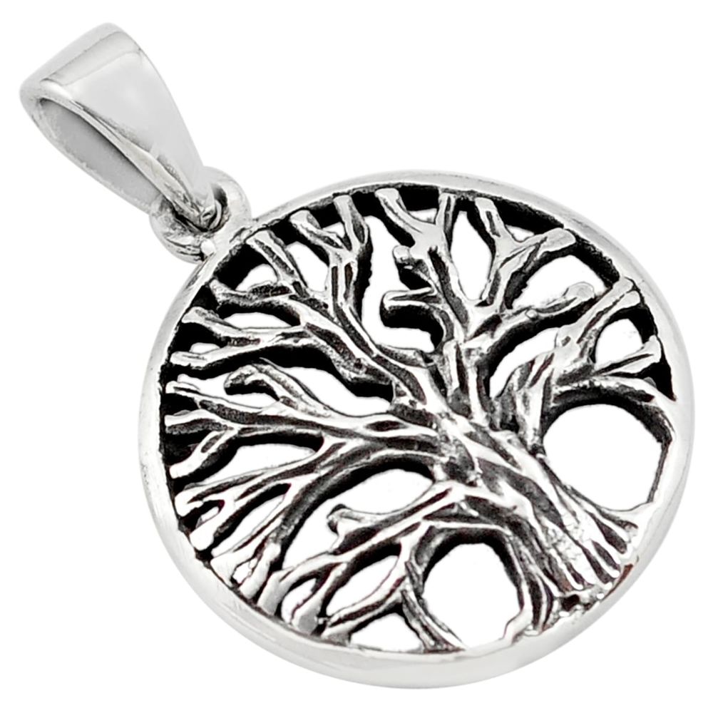 3.68gms indonesian bali style solid 925 silver tree of life pendant c4444