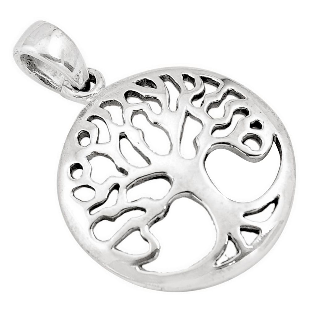 5.02gms indonesian bali style solid 925 silver tree of life pendant c4446