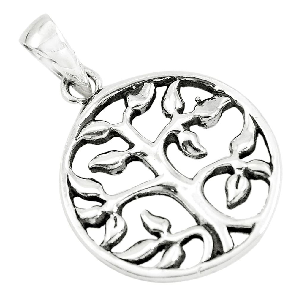 4.25gms indonesian bali style solid 925 silver tree of life pendant c5310
