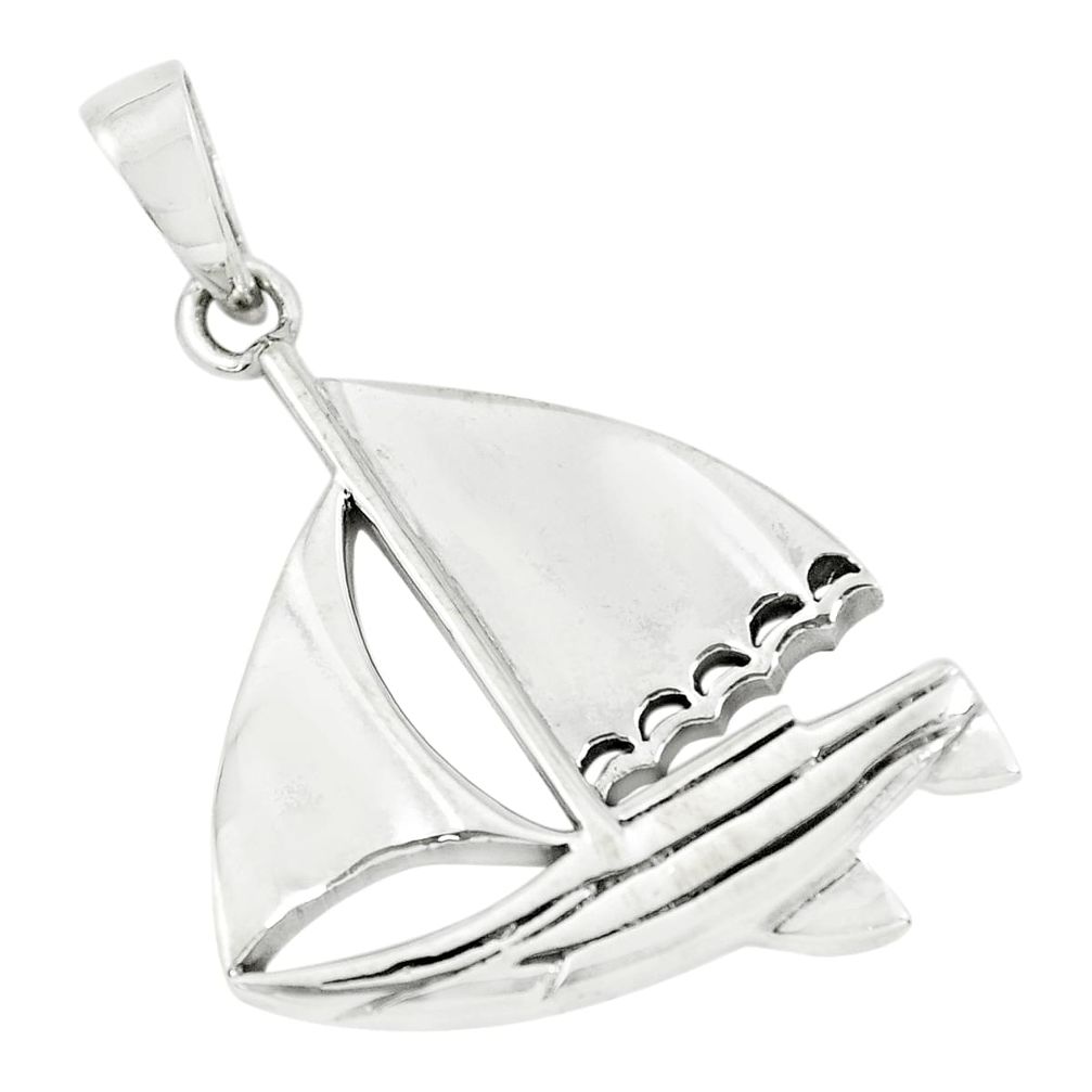 6.69gms indonesian bali style solid 925 silver yacht charm pendant jewelry c3586