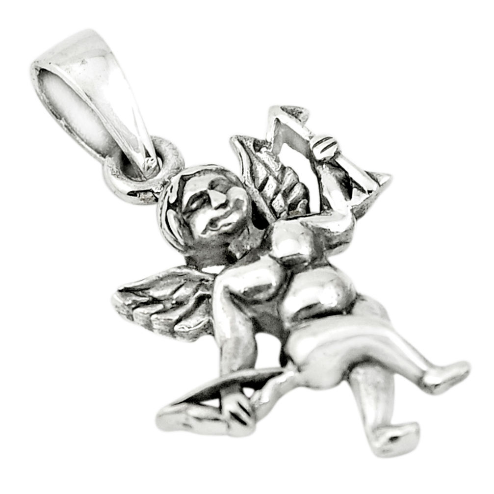3.69gms indonesian bali style solid 925 sterling silver angel pendant c3699