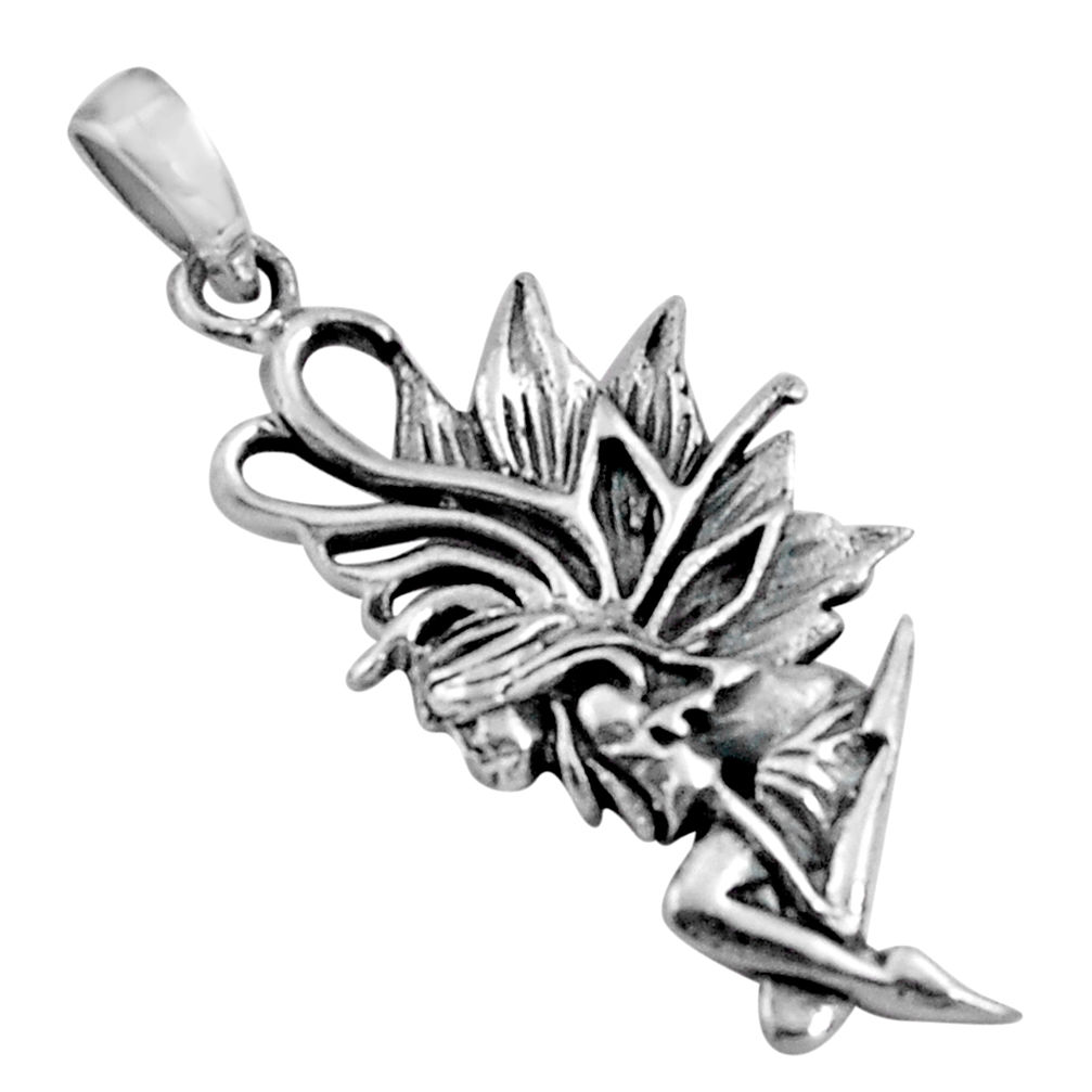 5.89gms indonesian bali style solid 925 sterling silver angel pendant c5319