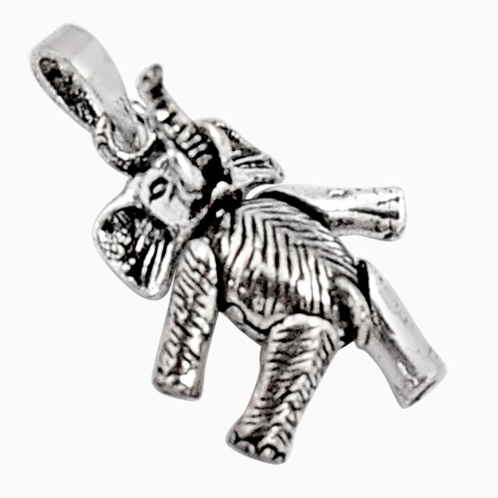 3.02gms indonesian bali style solid 925 sterling silver elephant pendant c5267