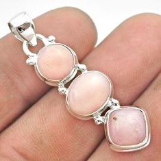 10.02cts 3 stone natural pink opal 925 sterling silver pendant jewelry t56026