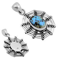 925 silver 5.14cts back closed golden hills turquoise spider web pendant c34753