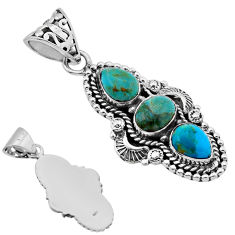 925 silver 6.24cts back closed green arizona mohave turquoise pendant n49288