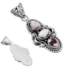 925 silver 5.91cts back closed natural white wild horse magnesite pendant n49267