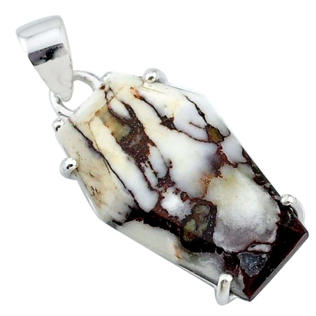 925 silver 14.08cts coffin natural bronze wild horse magnesite pendant t12004