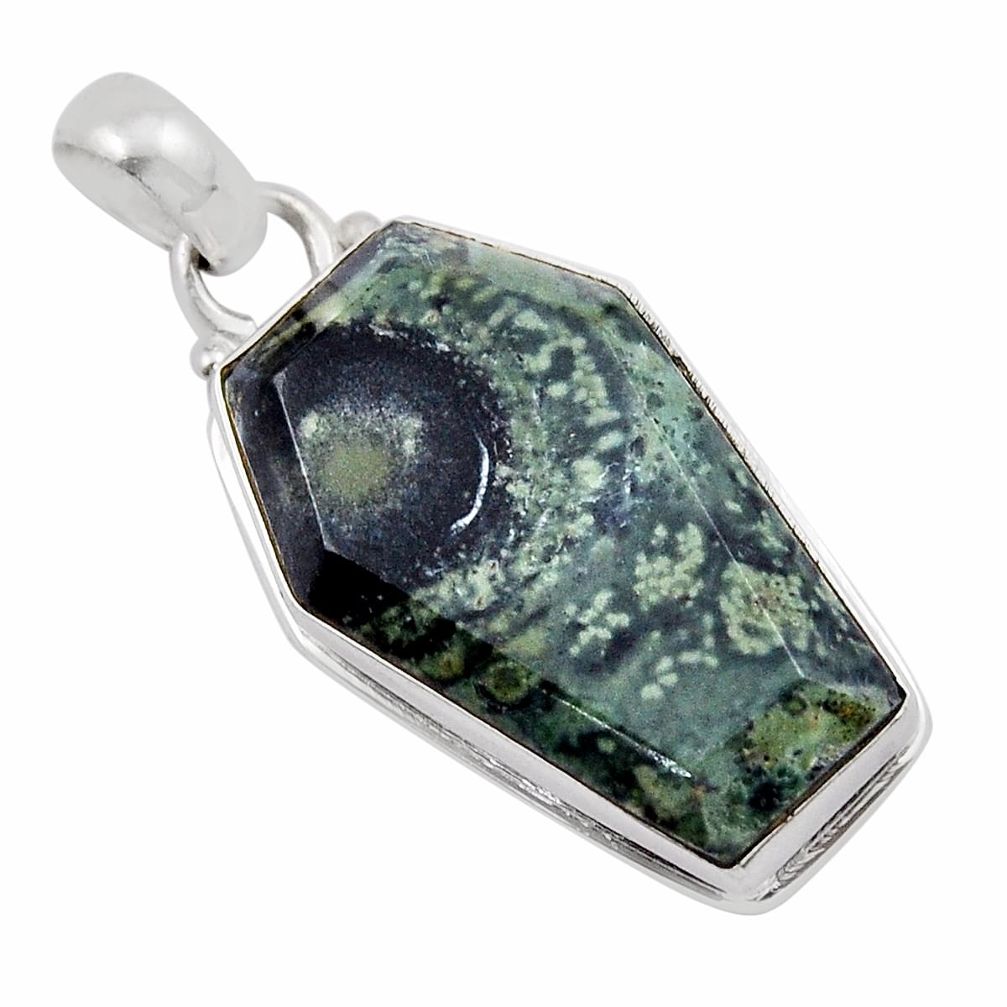 925 silver 16.68cts coffin natural kambaba jasper (stromatolites) pendant y42320