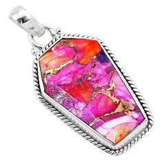 925 silver 15.65cts coffin spiny oyster arizona turquoise pendant r93232