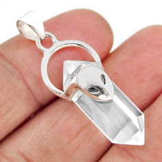 925 silver 10.30cts double pointer natural white crystal fancy pendant y61550