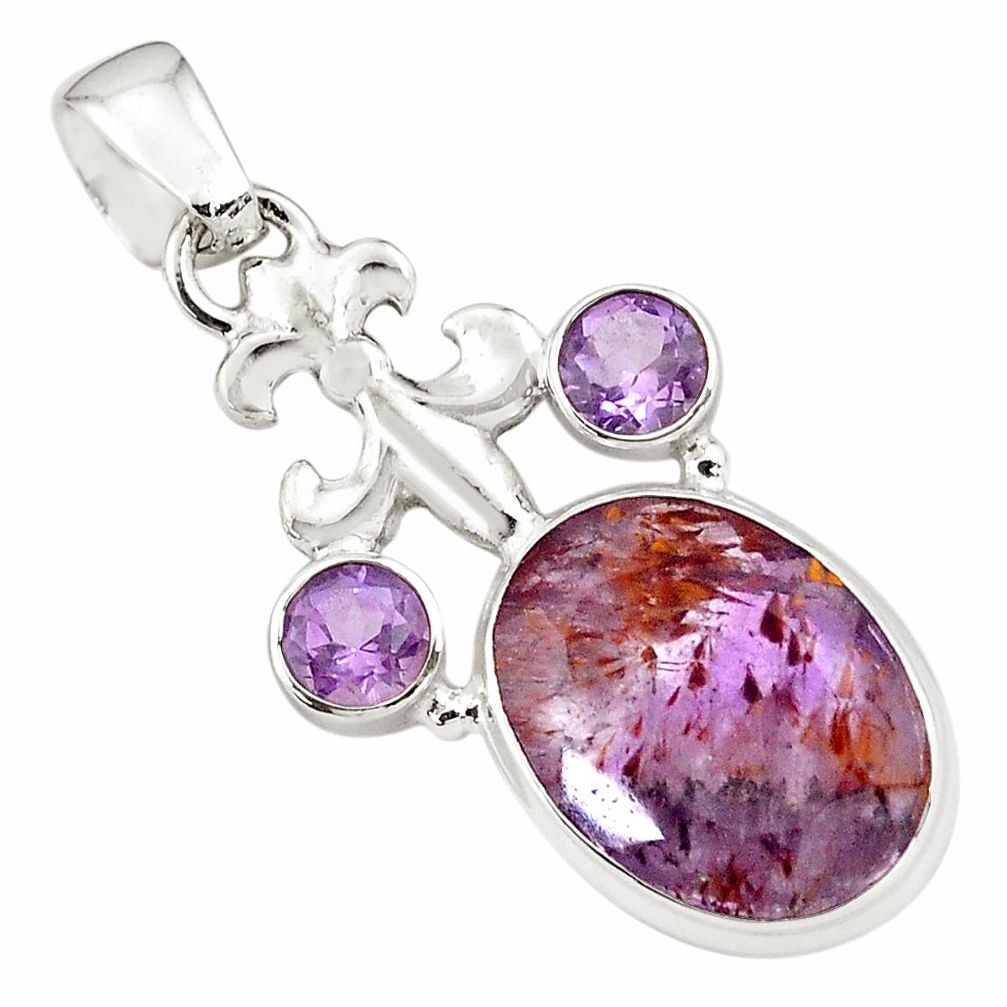 cts faceted cacoxenite super seven (melody stone) pendant p77958