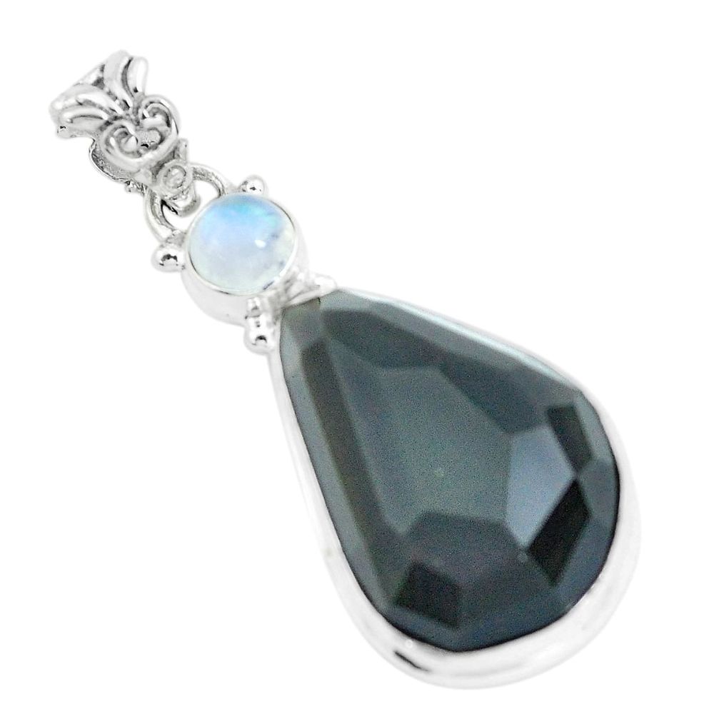 cts faceted natural rainbow obsidian eye fancy pendant p65852