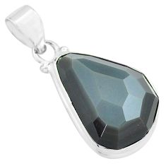 925 silver 16.73cts faceted natural rainbow obsidian eye fancy pendant p71948