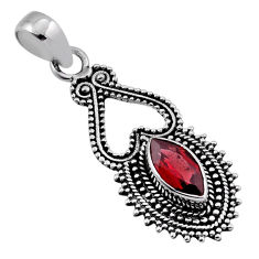 925 silver 2.42cts faceted natural red garnet marquise pendant jewelry n36374