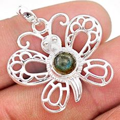 925 silver 1.08cts filigree natural blue labradorite butterfly pendant t59654