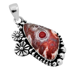 925 silver 94.68cts flower natural brown rosetta stone jasper pendant n34022