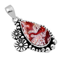 925 silver 12.29cts flower natural brown rosetta stone jasper pendant n34037
