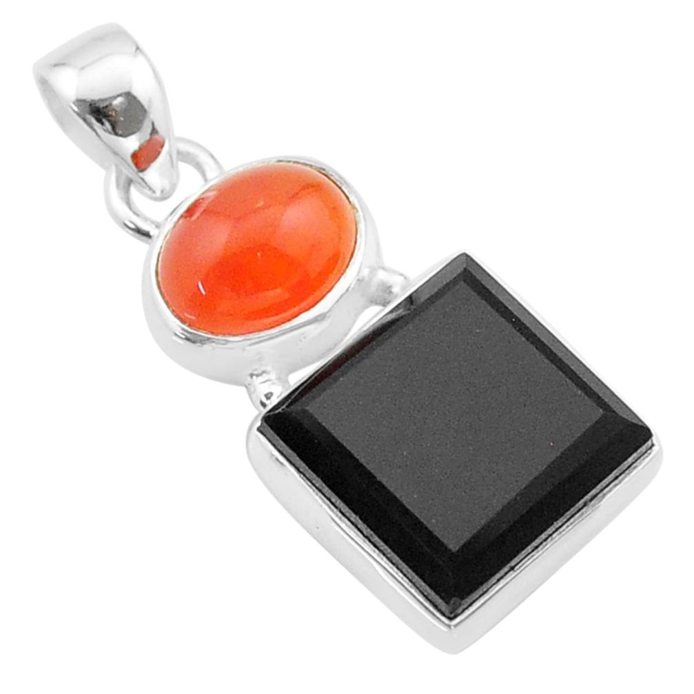 925 silver 12.58cts halloween natural onyx cornelian (carnelian) pendant t57847