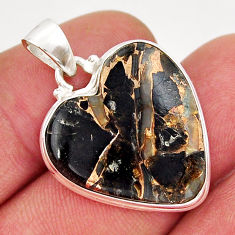 925 silver 15.55cts heart natural black australian obsidian pendant y19036