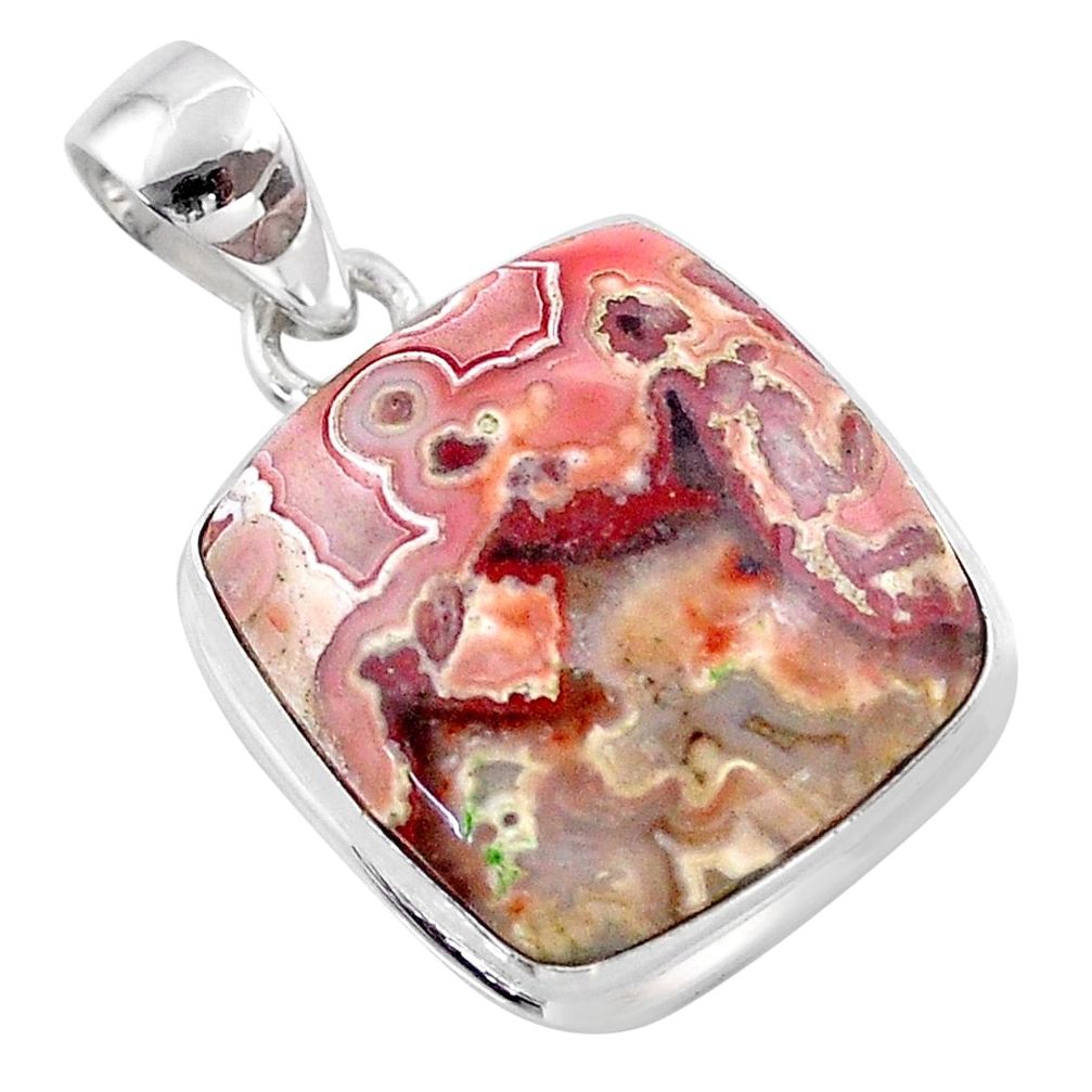 925 silver 14.90cts moon natural mexican laguna lace agate pendant t45825