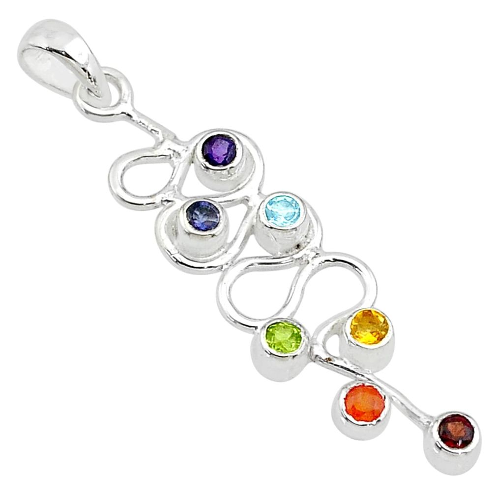 925 silver 3.11cts natural amethyst cornelian (carnelian) chakra pendant t16204