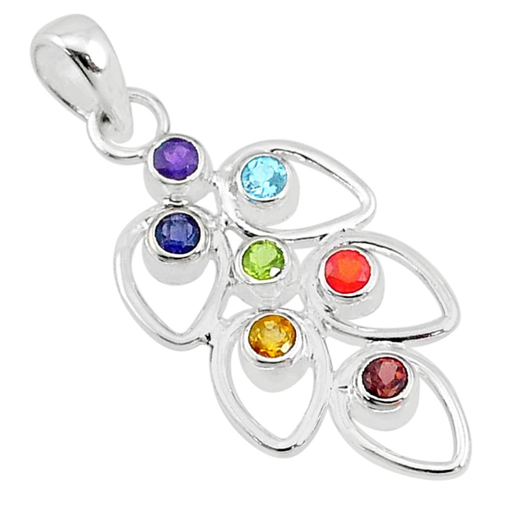 925 silver 2.85cts natural amethyst cornelian (carnelian) chakra pendant t16209