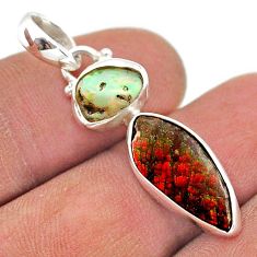 925 silver 6.97cts natural ammolite ethiopian opal rough pendant jewelry t70234