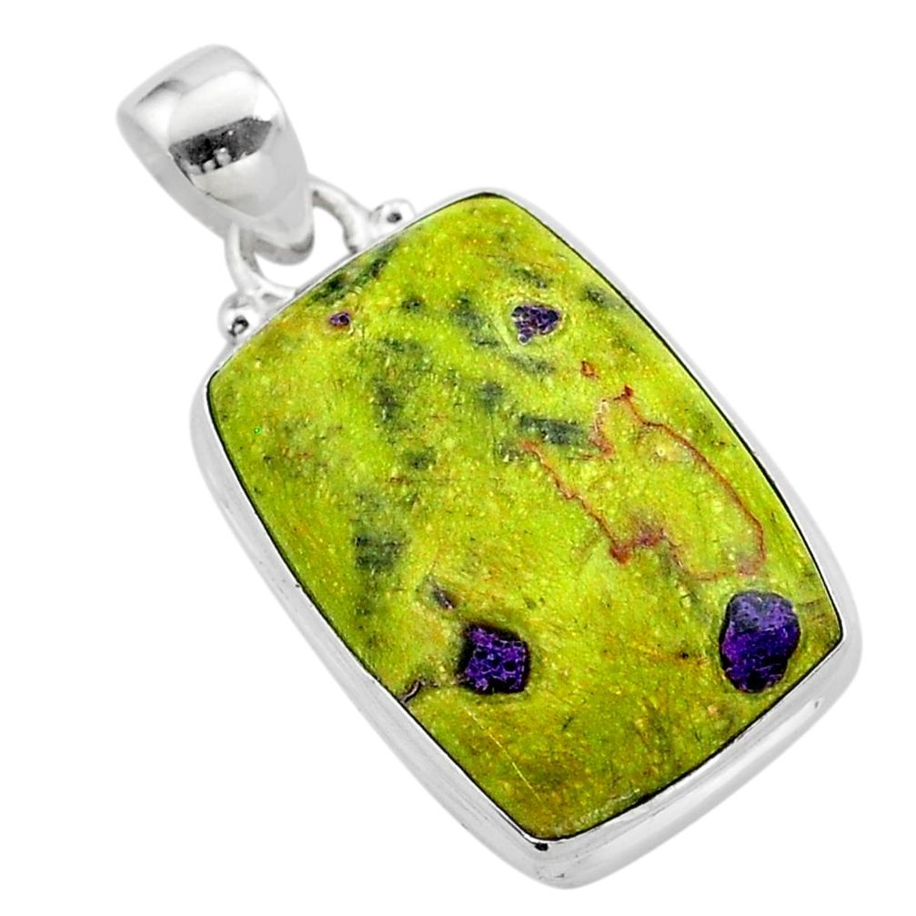 925 silver 16.15cts natural atlantisite stichtite-serpentine pendant t42339