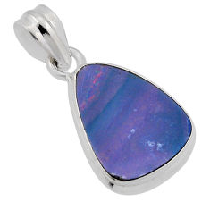 925 silver 5.92cts natural black doublet opal australian fancy pendant n34545