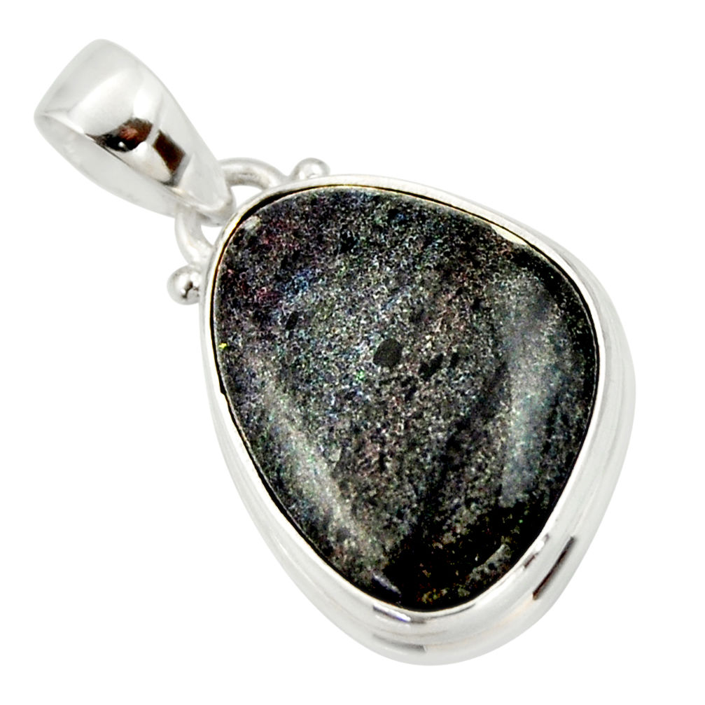 925 silver 13.57cts natural black honduran matrix opal fancy pendant r33854