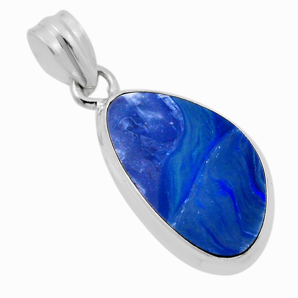 925 silver 6.45cts natural blue doublet opal australian fancy pendant n29318