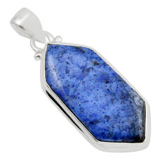 925 silver 16.27cts natural blue dumortierite hexagon pendant jewelry y90638