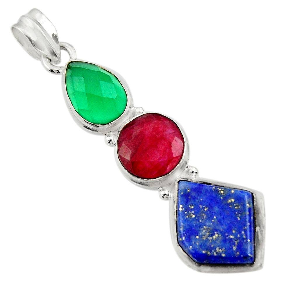  lapis lazuli chalcedony ruby pendant d43857