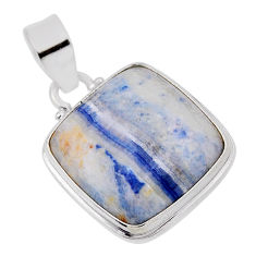 925 silver 15.55cts natural blue scheelite (lapis lace onyx) pendant n31172