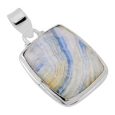 925 silver 17.98cts natural blue scheelite (lapis lace onyx) pendant n31229