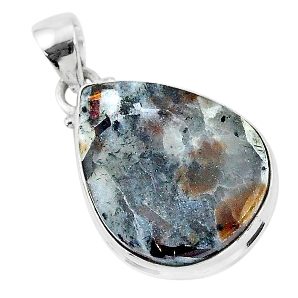 925 silver 15.72cts natural bronze astrophyllite (star leaf) pear pendant r96050