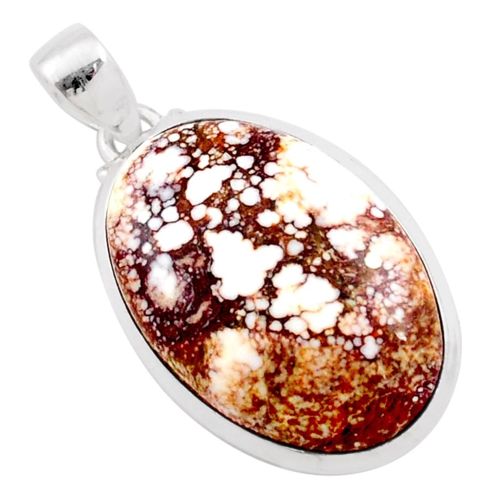 925 silver 19.99cts natural bronze wild horse magnesite oval pendant t78816