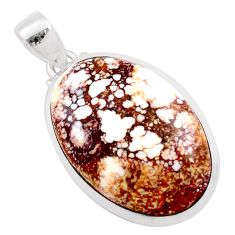 925 silver 19.99cts natural bronze wild horse magnesite oval pendant t78816
