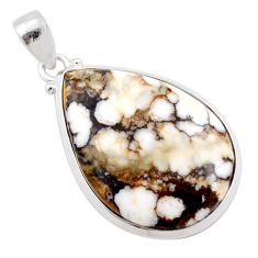 925 silver 22.30cts natural bronze wild horse magnesite pear pendant t78811