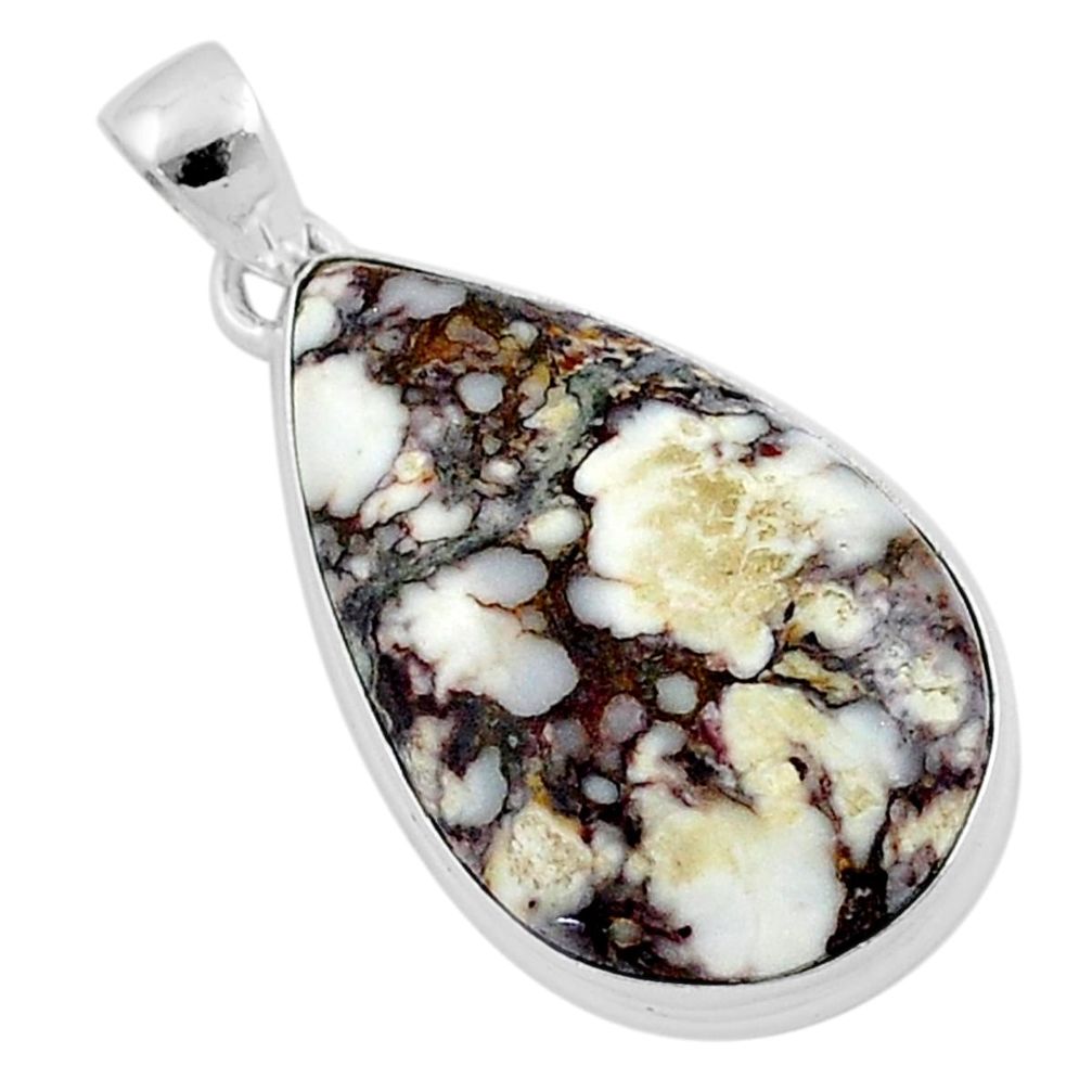 925 silver 15.08cts natural bronze wild horse magnesite pear pendant u21915