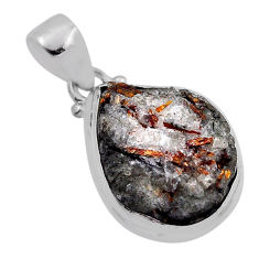 925 silver 11.09cts natural brown astrophyllite (star leaf) fancy pendant n23526