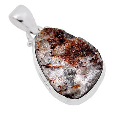 925 silver 10.22cts natural brown astrophyllite (star leaf) fancy pendant n23714
