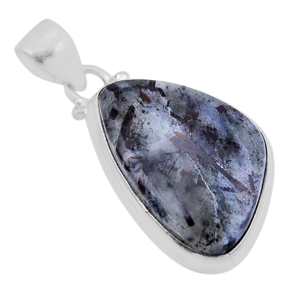 925 silver 15.82cts natural brown astrophyllite (star leaf) fancy pendant n51195