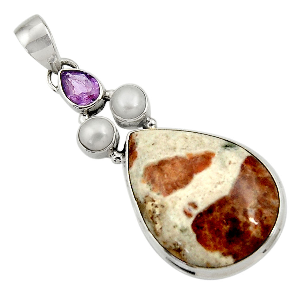 n garnet in limestone spessartine pendant d44736