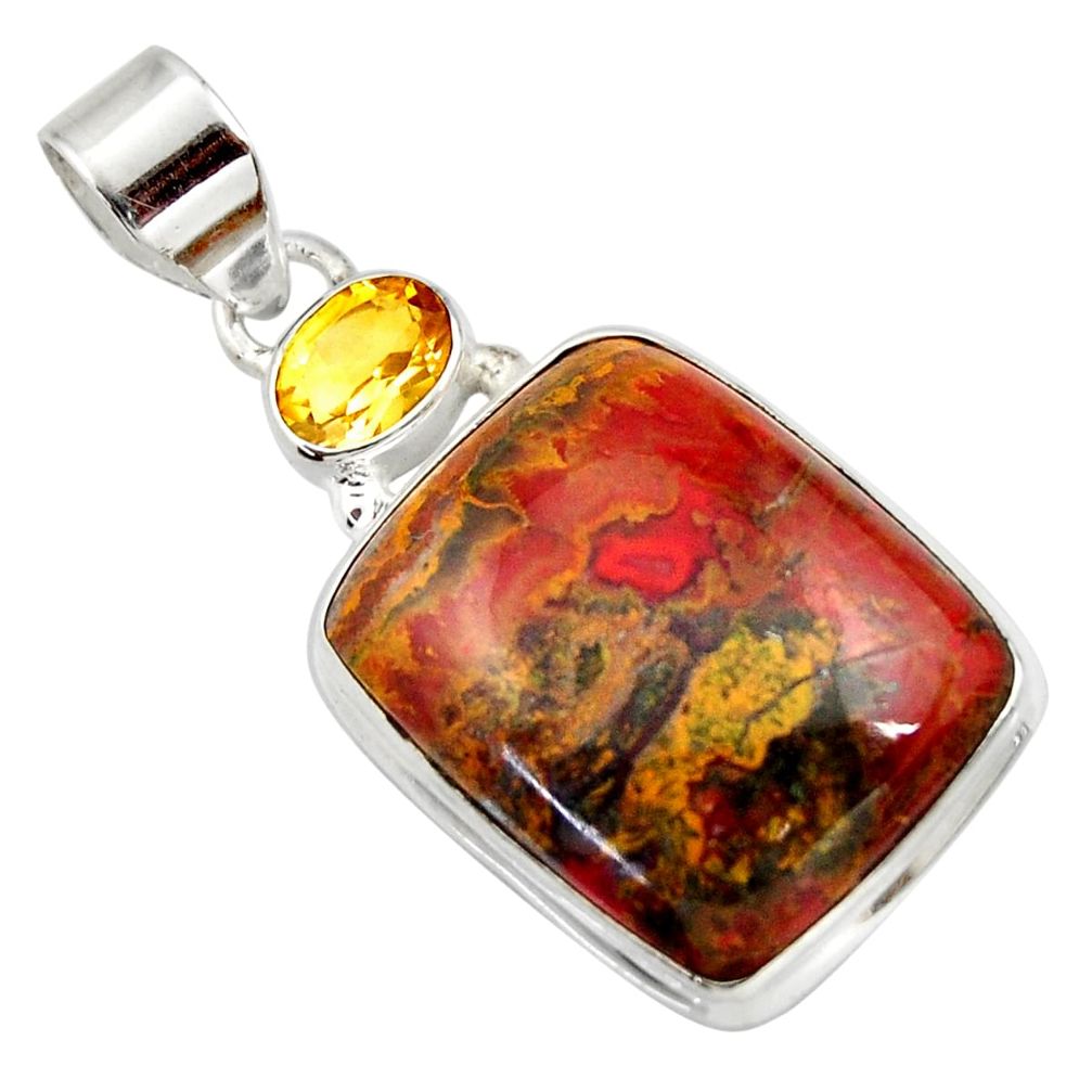 cts natural brown moroccan seam agate citrine pendant d42227