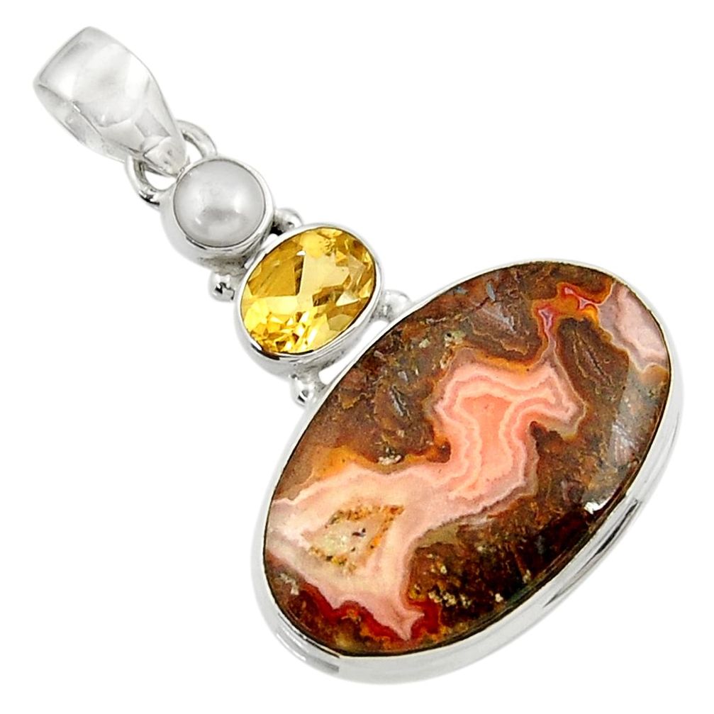 n moroccan seam agate citrine pendant d45117