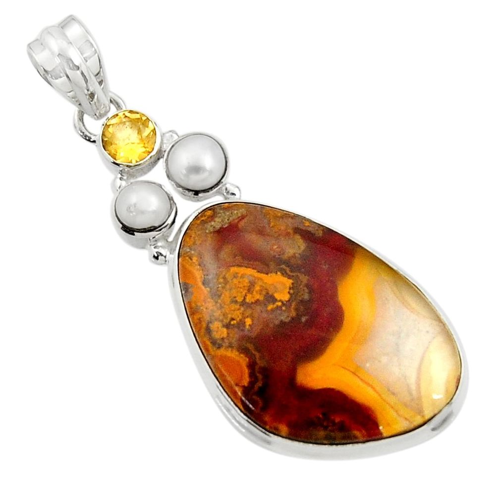 cts natural brown moroccan seam agate citrine pendant d45120