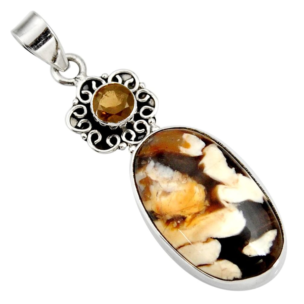 cts natural brown peanut petrified wood fossil pendant d41371