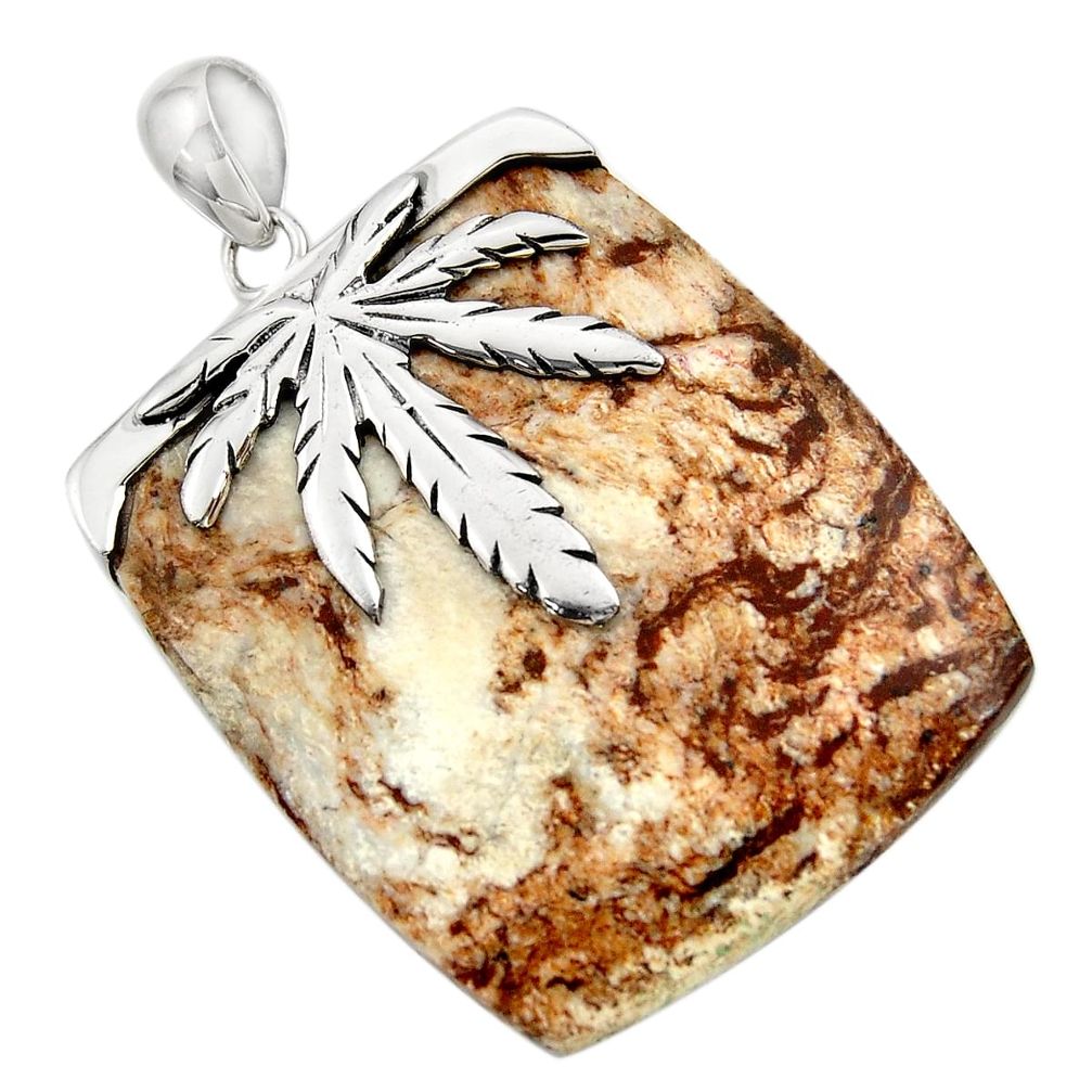 n picture jasper deltoid leaf pendant d45552